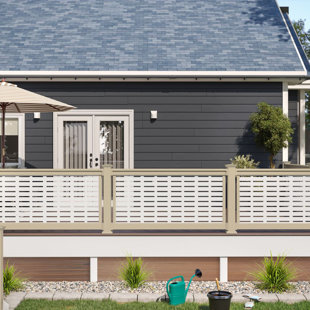 BARRETTE OUTDOOR LIVING 6 ft. W x 36 in. H T-Top Vinyl Rail for Decorative Screen Panel Infill