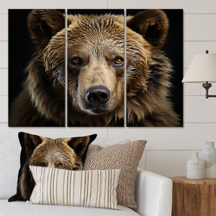 DESIGN ART " Bear Portrait " 3 - Pieces