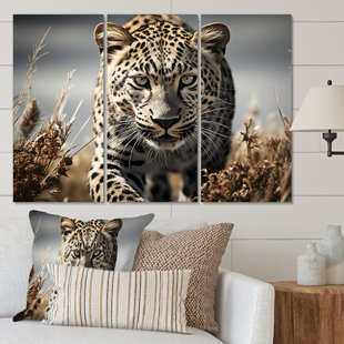 DESIGN ART Sleek Cheetah Portrait - Animals Canvas Prints Set