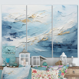 DESIGN ART Antartica Abstract Tundra Bold II - Modern Canvas Wall Art Set