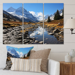 DESIGN ART " Canada Rocky Mountain Majesty I " 3 - Pieces