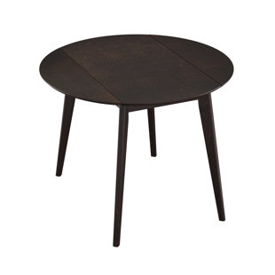 DAIVA CASA Orion Extendable Round Solid Wood Base Dining Table