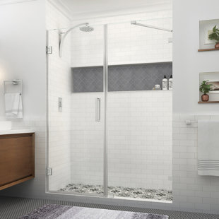 ASTON Nautis XL 66.25 to 67.25 in. W x 80 in. H Hinged Frameless Shower Door with Clear StarCast Glass