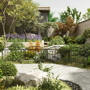 MORINOME 18.3" H x 22" W Metal Fence Panel (Set of 4)