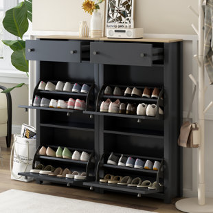 DECOPOM Shoe Cabinet-11.21 24 Pair Shoe Storage Cabinet