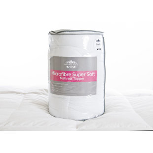 WAYFAIR SLEEP Lancashire Textiles Mattress Topper With Luxurious Hollowfibre Filling - Box Stitched for Even Spread, Super Smooth Peached Microfibre Made Anti Allergy Mattress - King: 153cm x 200cm (60" x 79")