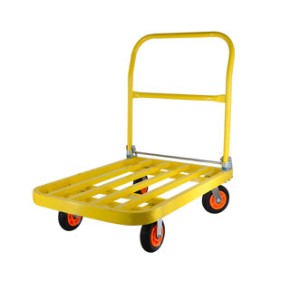 INDUSLYFE Steel Capacity Foldable Platform Dolly-Yellow