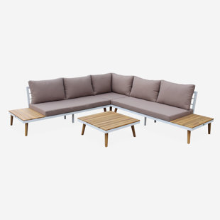 FJØRDE & CO Maloney Wicker 5 - Person Garden Lounge Set with Cushions