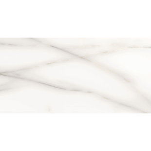 MALAKAN INC Onix White 24" X 48" Marble Look Wall & Floor Matt Porcelain Tile