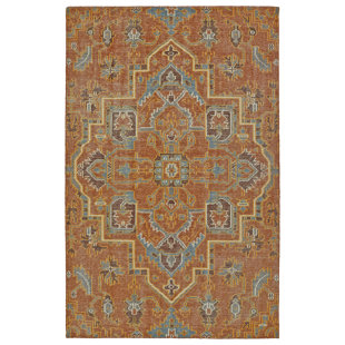 KALEEN Relic Oriental Hand-Knotted Wool Area Rug In Paprika