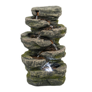 MILLWOOD PINES Torbin Weather Resistant Floor Fountain with Light