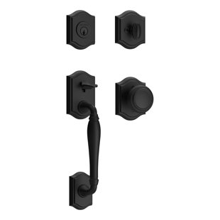 BALDWIN Handleset with Single Cylinder Deadbolt and Door Knob Rosette