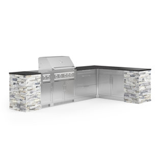 NEWAGE PRODUCTS Outdoor Kitchen Signature Series 11 Piece L Shaped Cabinet Set with 36 in. Natural Gas Grill