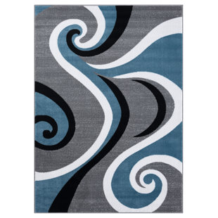 ORREN ELLIS Calista Abstract Gray/Blue Area Rug