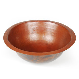 D'Vontz Copper Bathroom Sinks 17'' Metal Circular Bathroom Sink