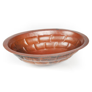 D'Vontz Copper Bathroom Sinks 14'' Metal Oval Bathroom Sink