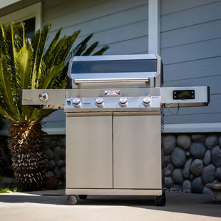 Monument Grills Smart Denali, 4 - Burner Stainless Liquid Propane 60000 BTU Clearview Gas Grill