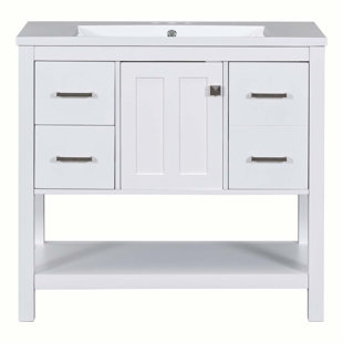 HOOSENG 35.4'' Single Bathroom Vanity Base Only in White