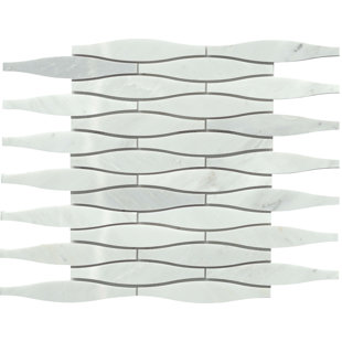 EMSER TILE Winter 6" x 1" Marble Mosaic Tile