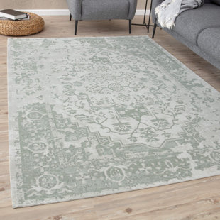 THE RUGS Carina Modern Washable Rugs in Green | 6961