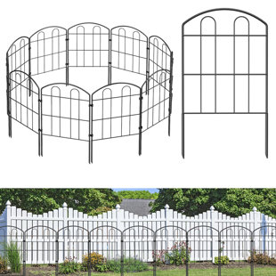 KADEN ENA INC 24'' H x 13'' W Black Metal Fencing with 10 Panel(s) Included