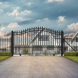 ALEKO® DG16STPSSLAC1500 St Louis Style Single Sliding Steel Driveway Gate 16' with Gate Opener