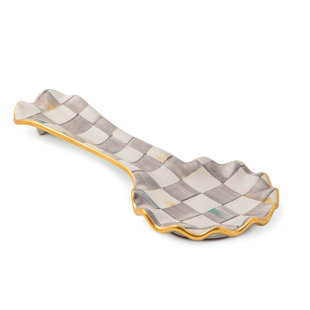 MACKENZIE-CHILDS Sterling Check® Ceramic Spoon Rest