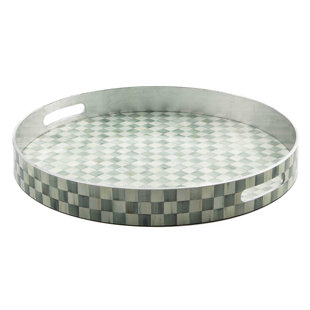 MACKENZIE-CHILDS Sterling Check® Lacquer Round Tray