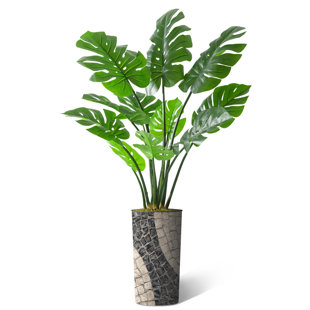 SIGNLEADER Faux Greenery Large Artificial Monstera Silk Plants Indoor and Outdoor Fake Floor Trees on Sale