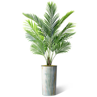 SIGNLEADER Artificial Plant In Planter, Fake Areca Tropical Palm Silk Plant Home Decoration (Plant Pot Plus Plant)