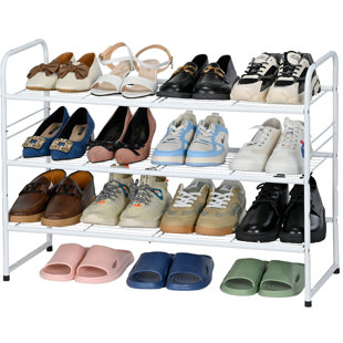 REBRILLIANT Shoes Rack Shelf for Closet Metal Stackable Shoe Storage Organizer, Wire Grid, 3-Tier