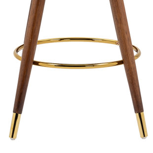 KNLNNY WARE Luxury style Bar Stool set with metal footrest and tufted upholstered backrest for bar, dining room and kitchen