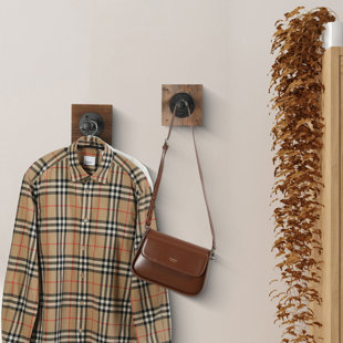 WILLISTON FORGE Jermond Closet Wall Mounted Valet Hanging Rack Rod (Set of 2)