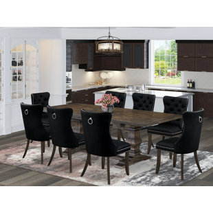 LUXE BY EAST WEST FURNITURE 9 - Piece Extendable Double Pedestal Dining Set