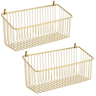 mDesign Metal Wire Wall Mount Hanging Storage Basket Bin