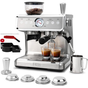 WUUDI The New Ultima Cosa 15 Bar Semi-Automatic Espresso Machines For Home Barista PID Intelligent Temp Control Professional Coffee Maker With Grinder & Steam Wand For Cappuccinos Or Lattes