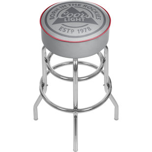 MILLER COORS Swivel Upholstered 31'' Counter Stool with Metal Frame