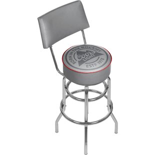 MILLER COORS Swivel Upholstered 31'' Counter Stool with Metal Frame