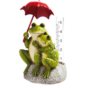 WINSTON PORTER Lukats Weather Resistant Plastic Animals Rain Gauge