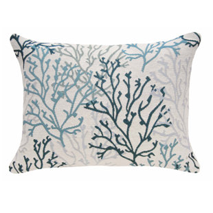 RENNIE & ROSE DESIGN GROUP Coastal Floral Indoor/Outdoor Throw Pillow