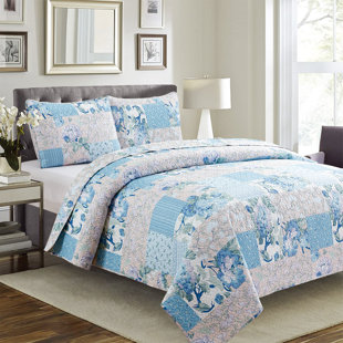 GLORY HOME DESIGN Elodie Percale Patchwork Quilt Set