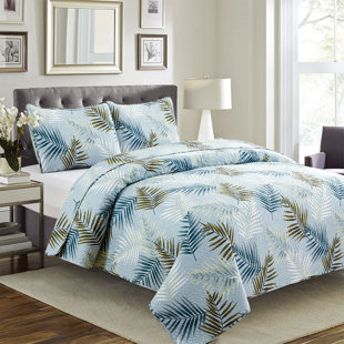 GLORY HOME DESIGN Elodie Percale Floral Quilt Set