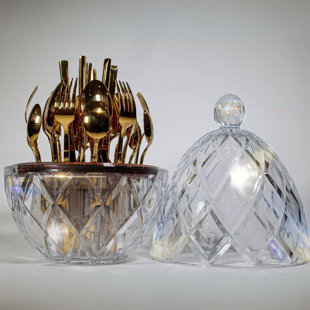ARCAICO L'ambrosia 24-Piece Flatware Set In A Crystal Holder