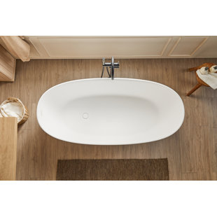 CPINGAO CPG8845-1400 55.12'' x 29.13'' Freestanding Soaking Solid Surface Bathtub