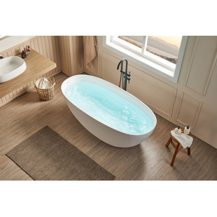 PENSEN 55'' x 29.13'' Freestanding Soaking Solid Surface Bathtub
