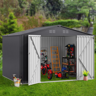 EDROSIE INC 10 ft. W x 8 ft. D Metal Lean-To Storage Shed