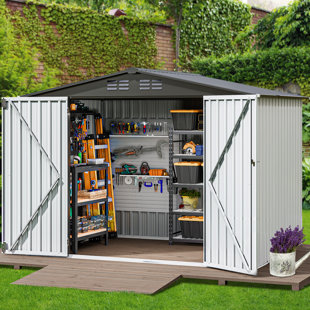 EDROSIE INC 8 ft. W x 6 ft. D Metal Traditional Storage Shed