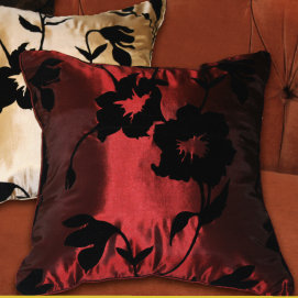 VIOLET LINEN Silky Floral Design Floral Reversible Pillow Cover