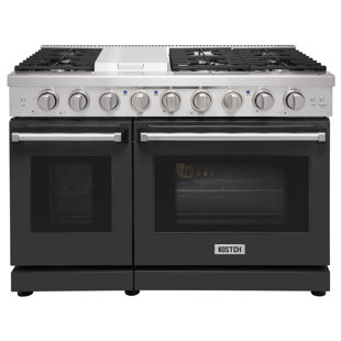 KOSTCH 48" Gas Range with 6 Burners & 1 Griddle Cooktop, Double 4.6 & 2.2 cu. ft. Oven