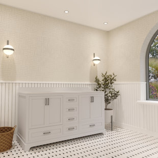 AYNA DECORS Maya 60'' Double Bathroom Vanity with Quartz Top